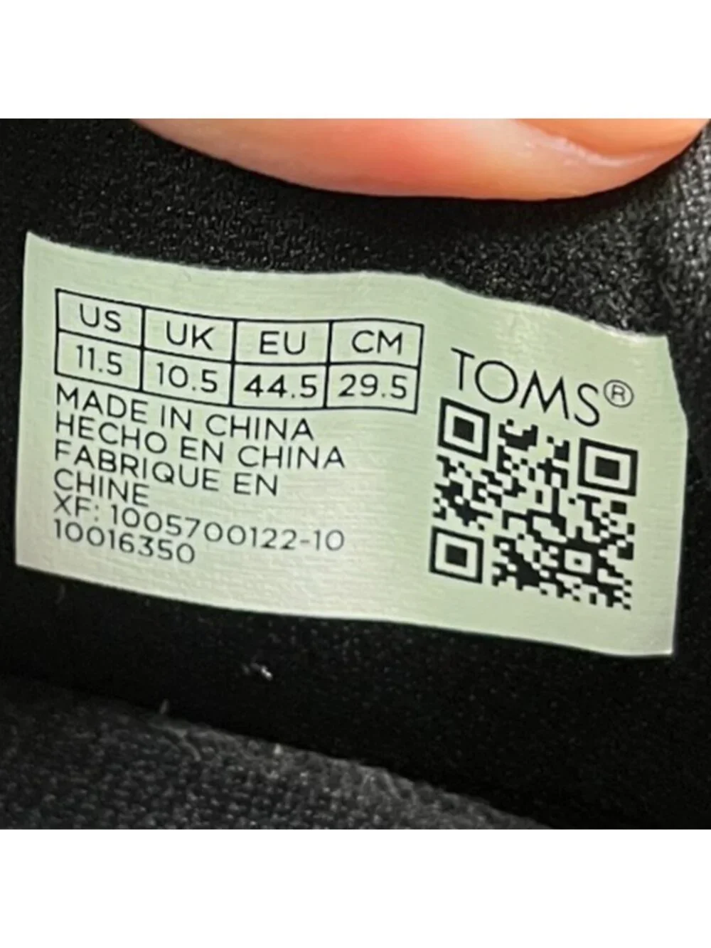 Toms Trvl Lite 2.0 Low Mens Size 11.5 Black Athletic Trainers Shoes Sneakers